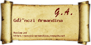 Gönczi Armandina névjegykártya